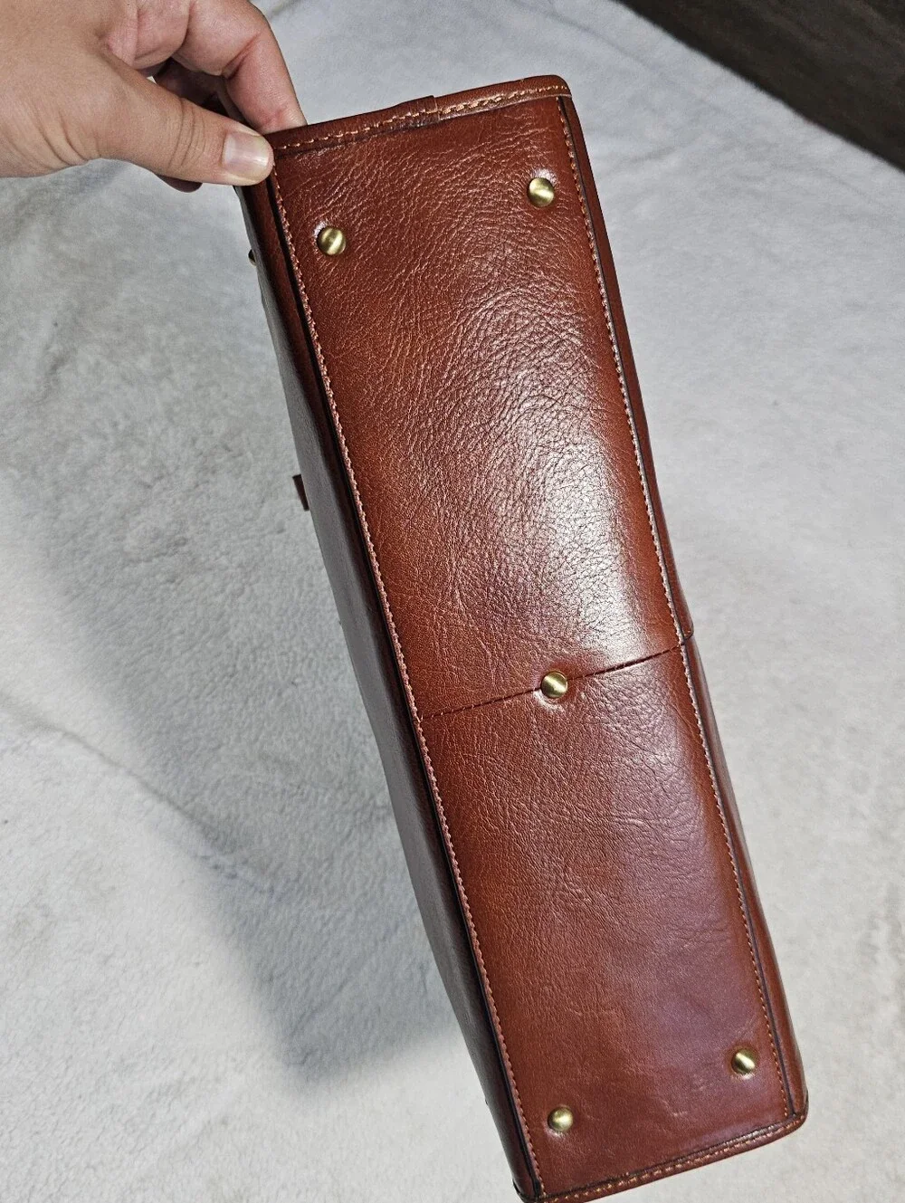 Banuce Genuine Full Grains Italian Leather Briefcase Women / Men Laptop Bag NEW